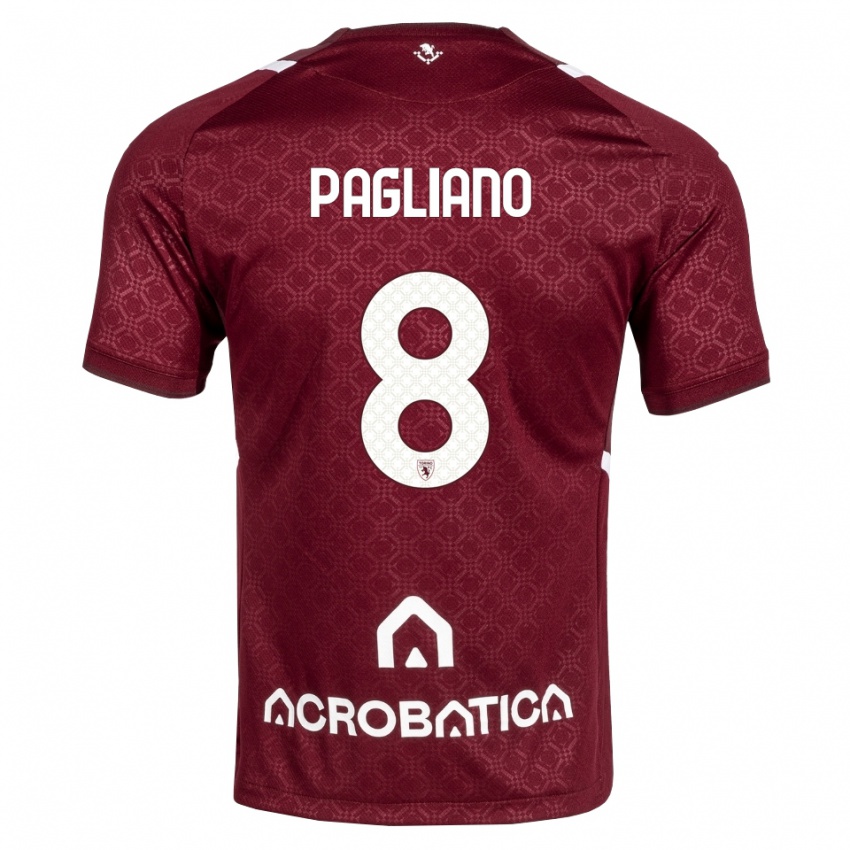 נשים Nicolò Pagliano #8 בורדו לבן ג'רזי ביתית 2026/27 חולצה קצרה
