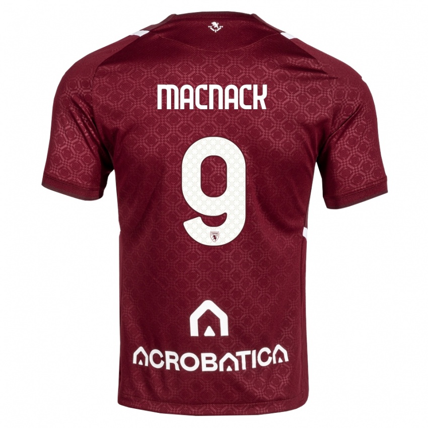 נשים Flynn Macnack #9 בורדו לבן ג'רזי ביתית 2026/27 חולצה קצרה