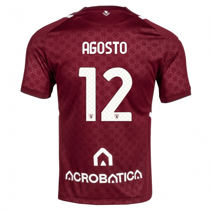 נשים Gabriel Agosto #12 בורדו לבן ג'רזי ביתית 2026/27 חולצה קצרה