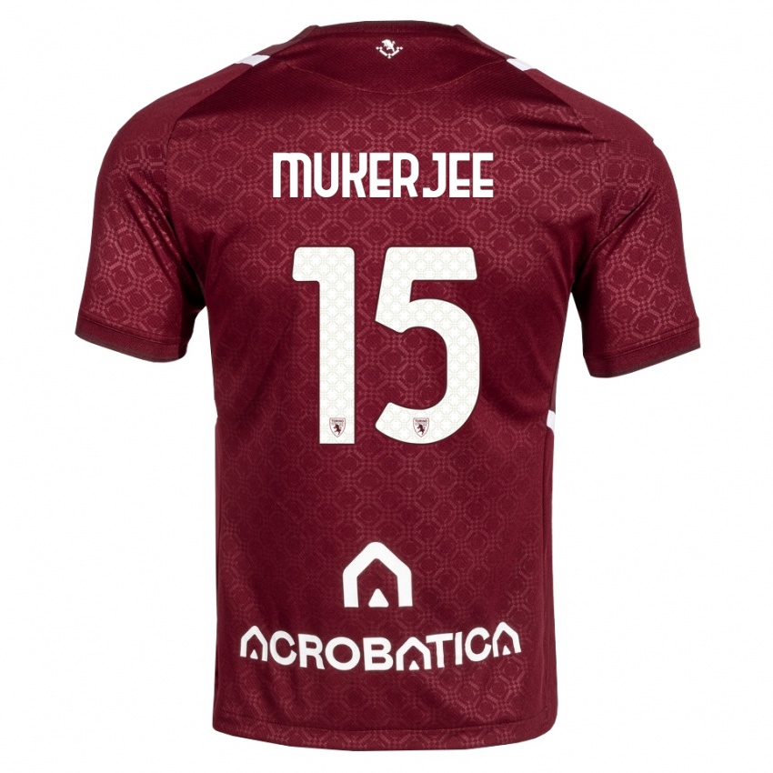 נשים Carlo Mukerjee #15 בורדו לבן ג'רזי ביתית 2026/27 חולצה קצרה