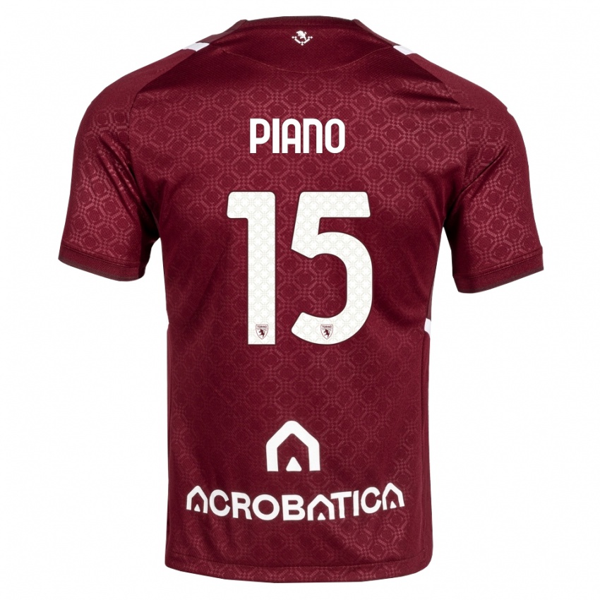 נשים Enrico Piano #15 בורדו לבן ג'רזי ביתית 2026/27 חולצה קצרה