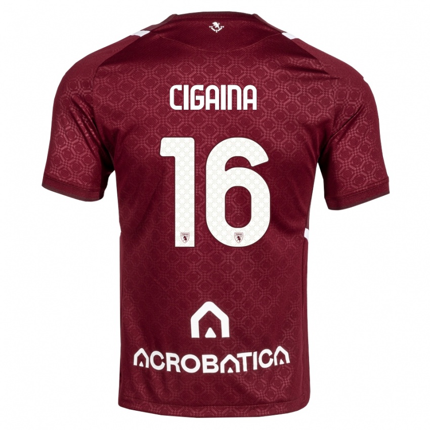 נשים Filippo Cigaina #16 בורדו לבן ג'רזי ביתית 2026/27 חולצה קצרה