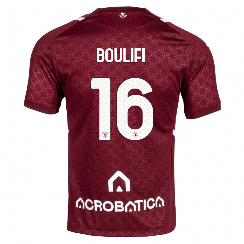 נשים Youssef Boulifi #16 בורדו לבן ג'רזי ביתית 2026/27 חולצה קצרה