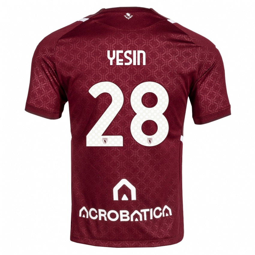 נשים Demyan Yesin #28 בורדו לבן ג'רזי ביתית 2026/27 חולצה קצרה