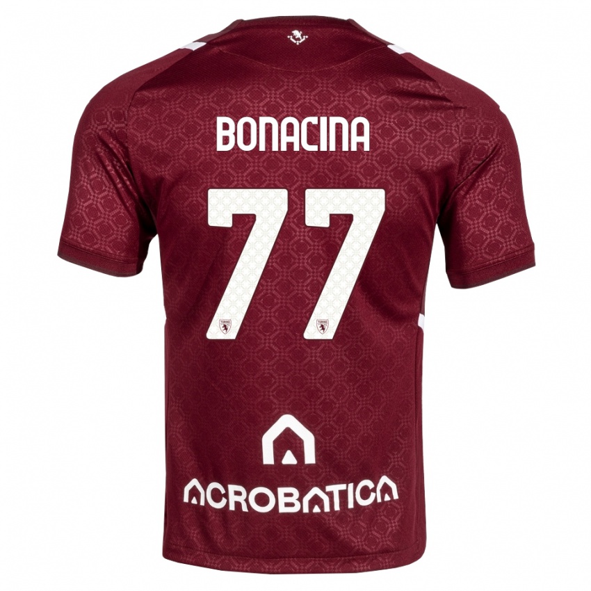 נשים David Bonacina #77 בורדו לבן ג'רזי ביתית 2026/27 חולצה קצרה