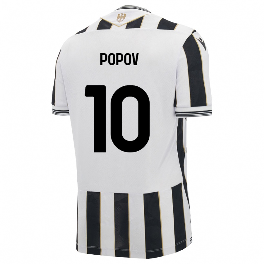 נשים Nikolay Popov #10 שחור לבן ורוד ג'רזי ביתית 2026/27 חולצה קצרה