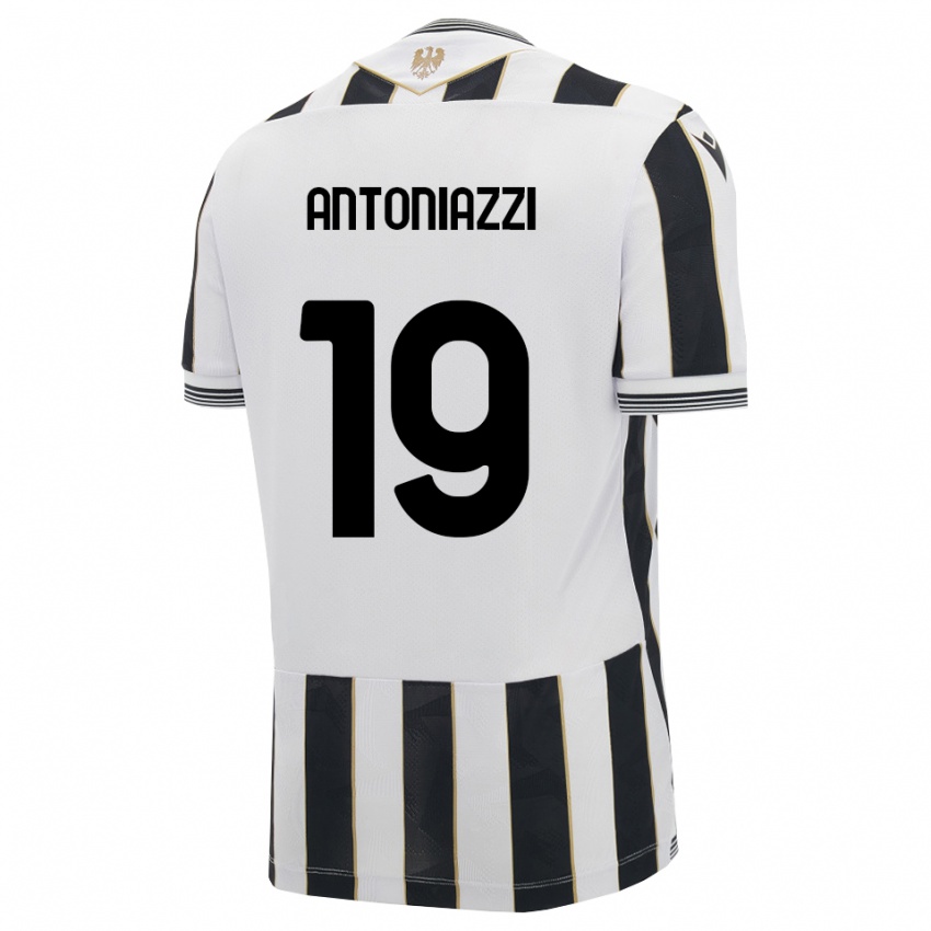 נשים Samuele Antoniazzi #19 שחור לבן ורוד ג'רזי ביתית 2026/27 חולצה קצרה