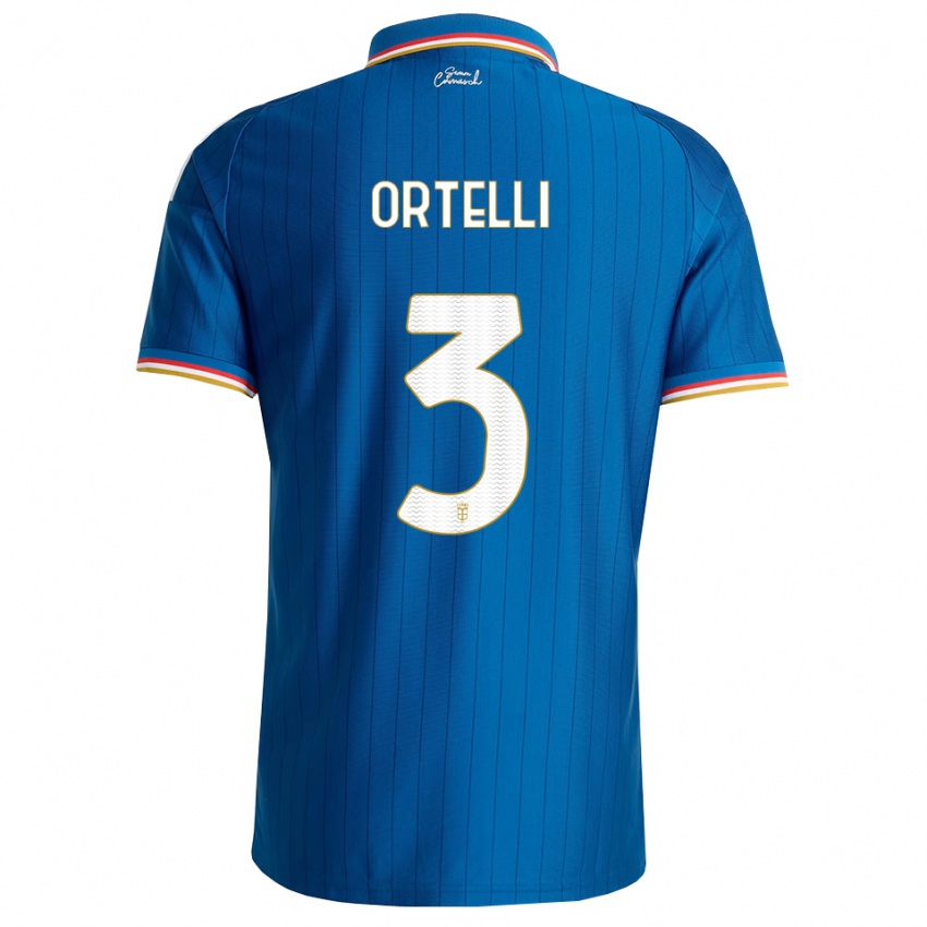 נשים Manuel Ortelli #3 כחול לבן אדום ג'רזי ביתית 2026/27 חולצה קצרה