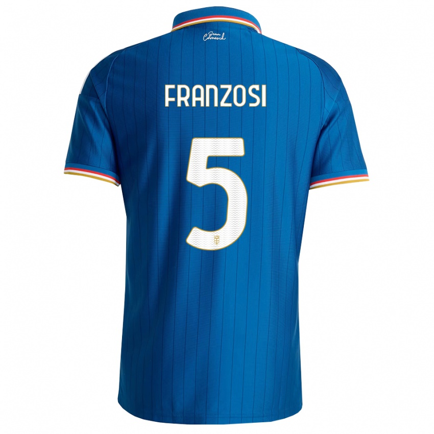 נשים Edoardo Franzosi #5 כחול לבן אדום ג'רזי ביתית 2026/27 חולצה קצרה