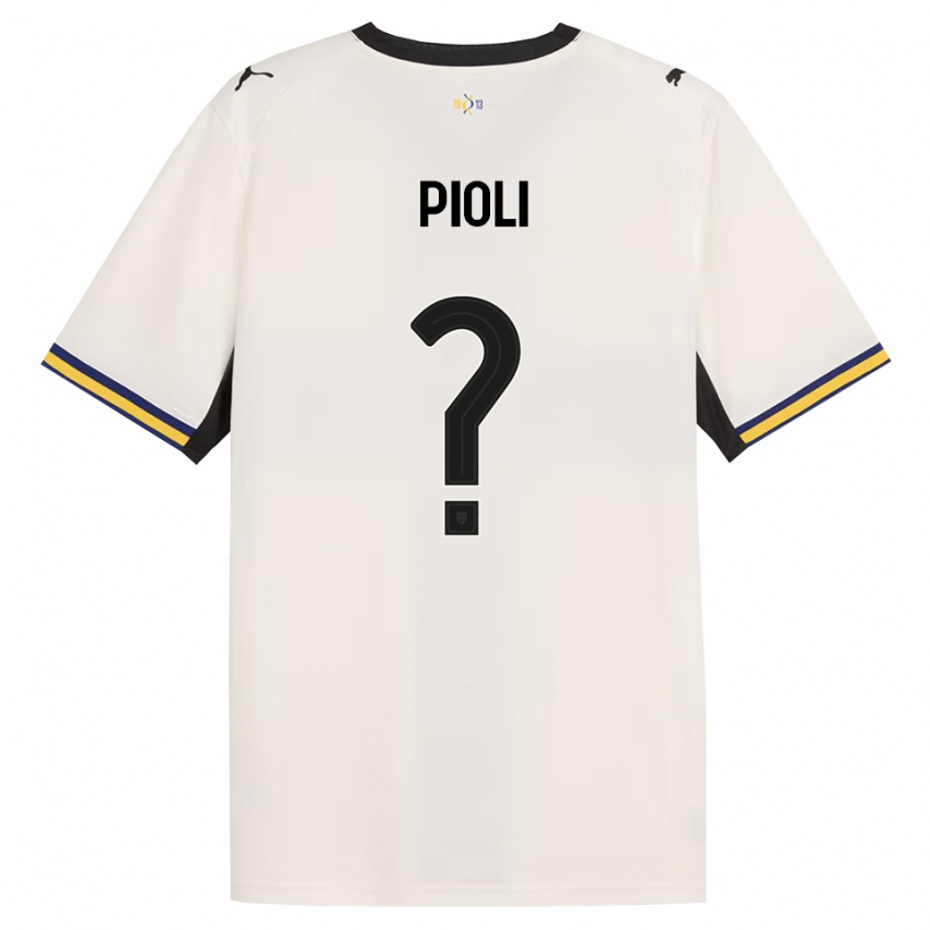 נשים Federico Pioli #0 לבן מבריק שחור צהוב ג'רזי ביתית 2026/27 חולצה קצרה