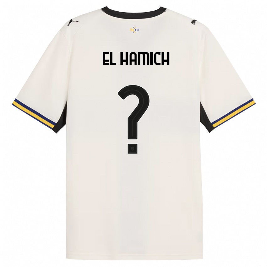 נשים Anas El Hamich #0 לבן מבריק שחור צהוב ג'רזי ביתית 2026/27 חולצה קצרה
