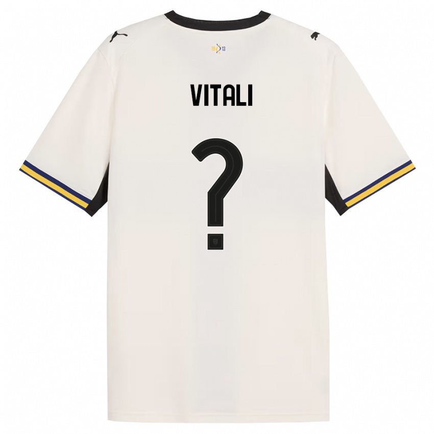 נשים Lorenzo Vitali #0 לבן מבריק שחור צהוב ג'רזי ביתית 2026/27 חולצה קצרה