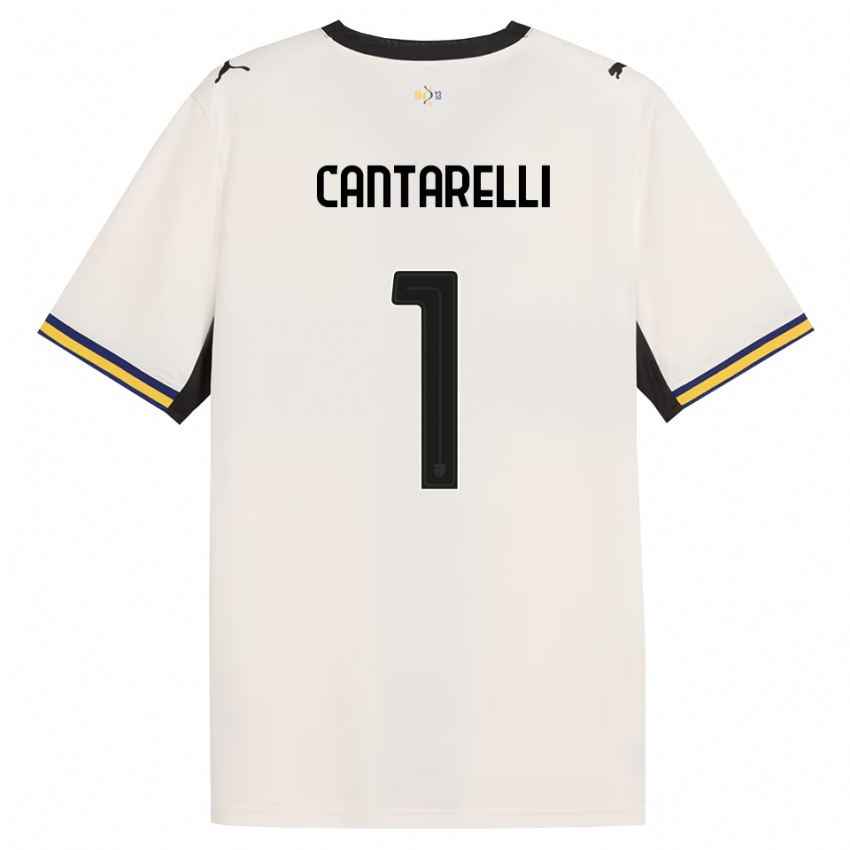 נשים Elia Cantarelli #1 לבן מבריק שחור צהוב ג'רזי ביתית 2026/27 חולצה קצרה