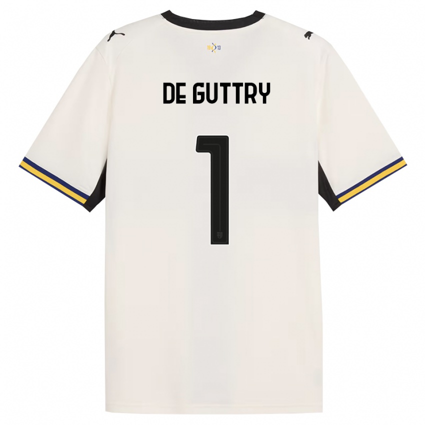 נשים Elia De Guttry #1 לבן מבריק שחור צהוב ג'רזי ביתית 2026/27 חולצה קצרה