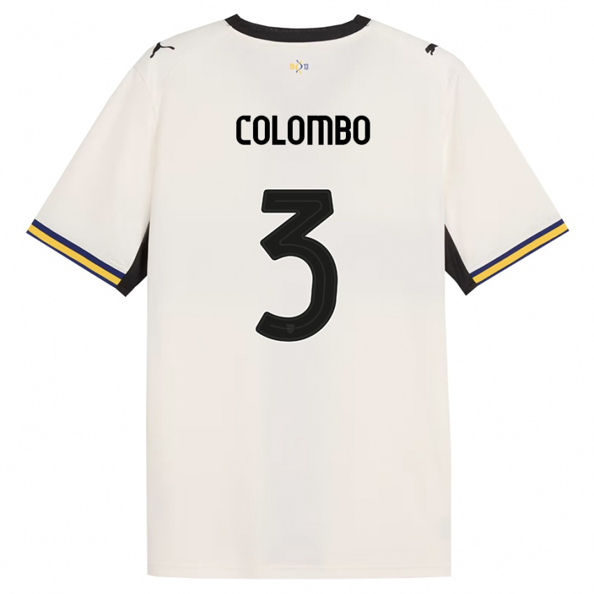 נשים Daniel Colombo #3 לבן מבריק שחור צהוב ג'רזי ביתית 2026/27 חולצה קצרה