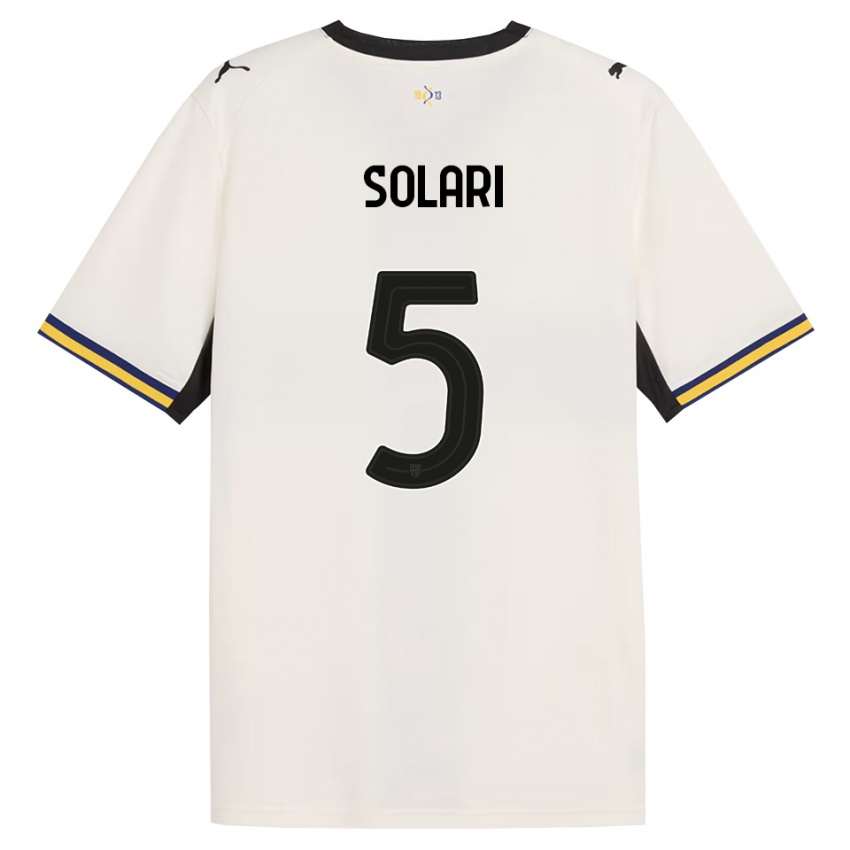 נשים Giacomo Solari #5 לבן מבריק שחור צהוב ג'רזי ביתית 2026/27 חולצה קצרה