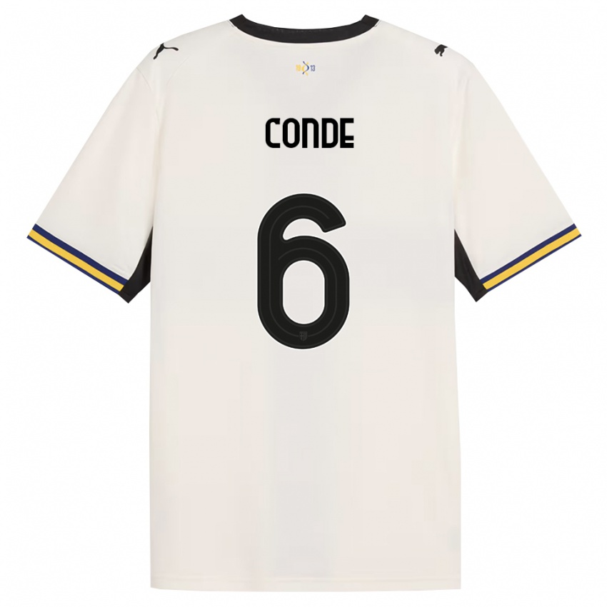 נשים Bernardo Conde #6 לבן מבריק שחור צהוב ג'רזי ביתית 2026/27 חולצה קצרה