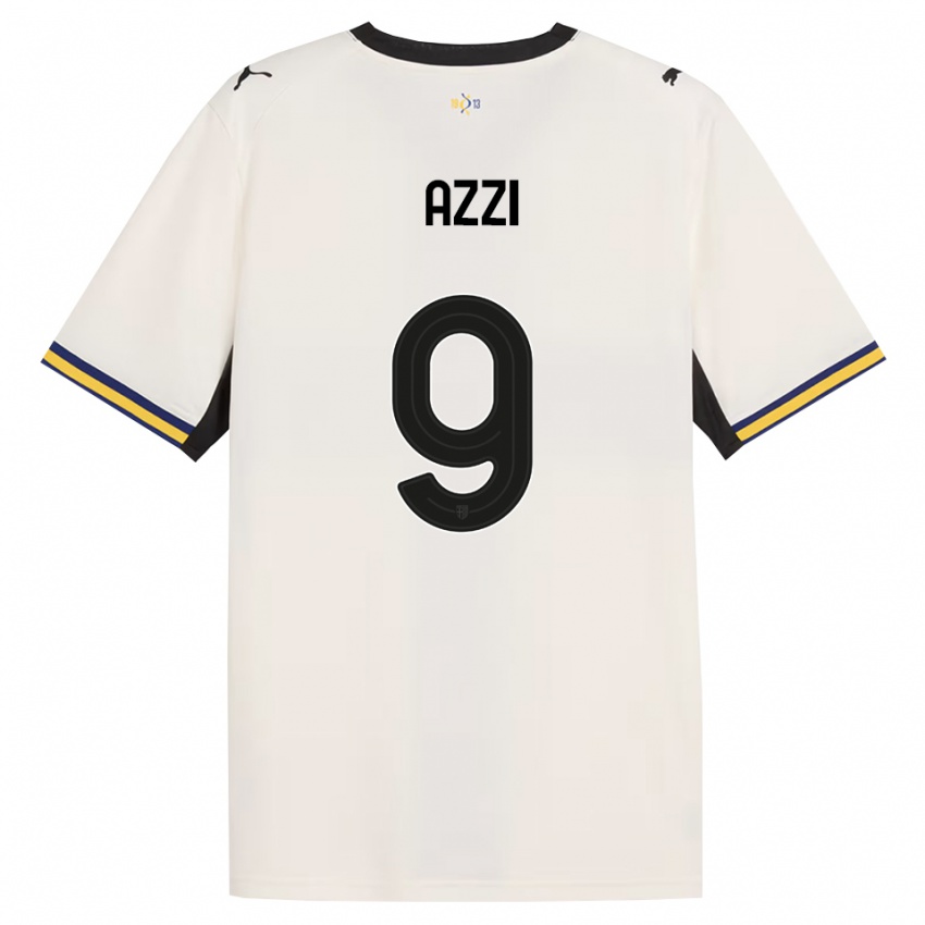 נשים Federico Azzi #9 לבן מבריק שחור צהוב ג'רזי ביתית 2026/27 חולצה קצרה