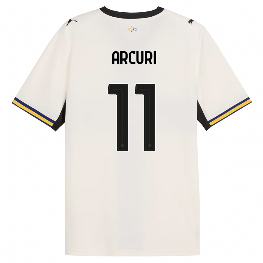 נשים Francesco Arcuri #11 לבן מבריק שחור צהוב ג'רזי ביתית 2026/27 חולצה קצרה