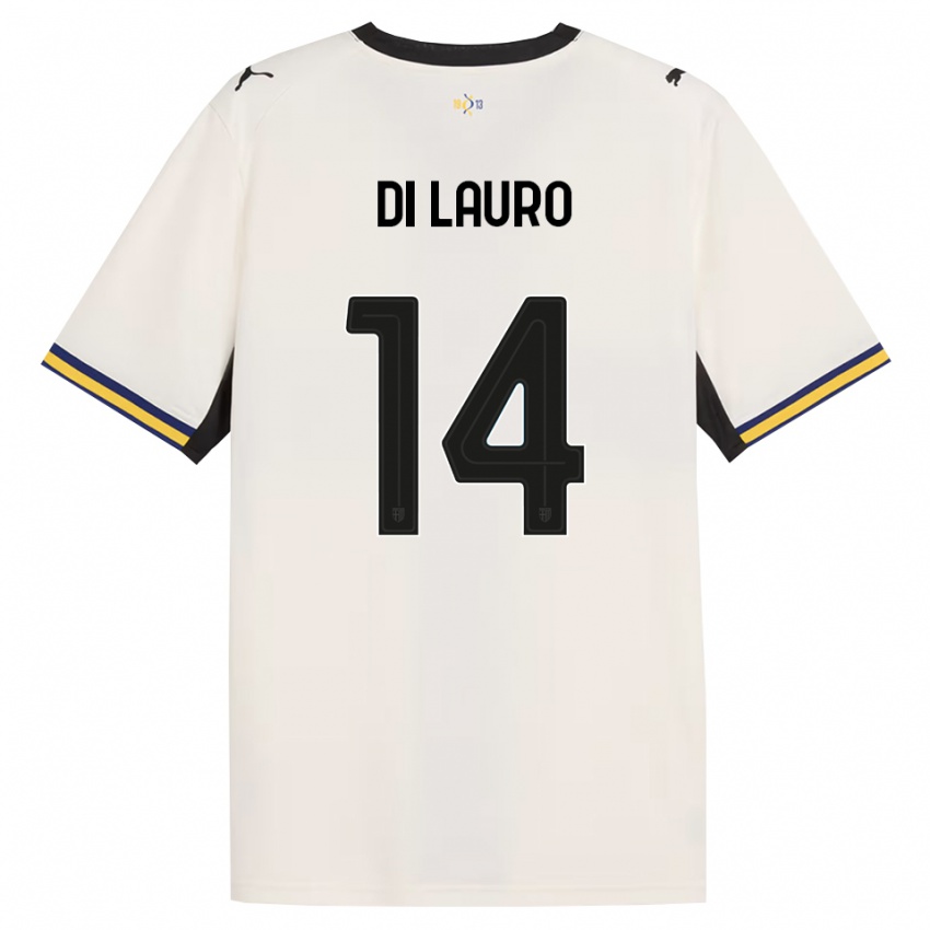 נשים Diego Di Lauro #14 לבן מבריק שחור צהוב ג'רזי ביתית 2026/27 חולצה קצרה