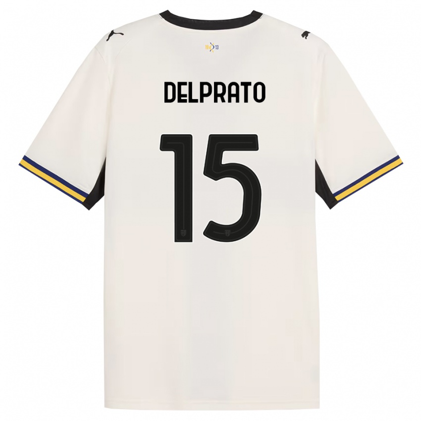 נשים Enrico Delprato #15 לבן מבריק שחור צהוב ג'רזי ביתית 2026/27 חולצה קצרה