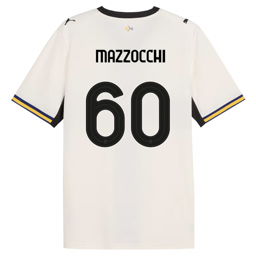 נשים Alessandro Mazzocchi #60 לבן מבריק שחור צהוב ג'רזי ביתית 2026/27 חולצה קצרה
