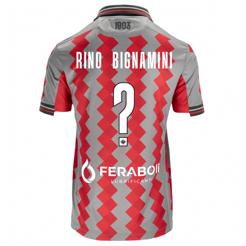 נשים Filippo Rino Bignamini #0 אפור אדום לבן ג'רזי ביתית 2026/27 חולצה קצרה