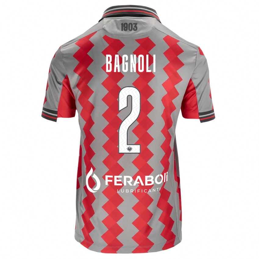 נשים Edoardo Bagnoli #2 אפור אדום לבן ג'רזי ביתית 2026/27 חולצה קצרה