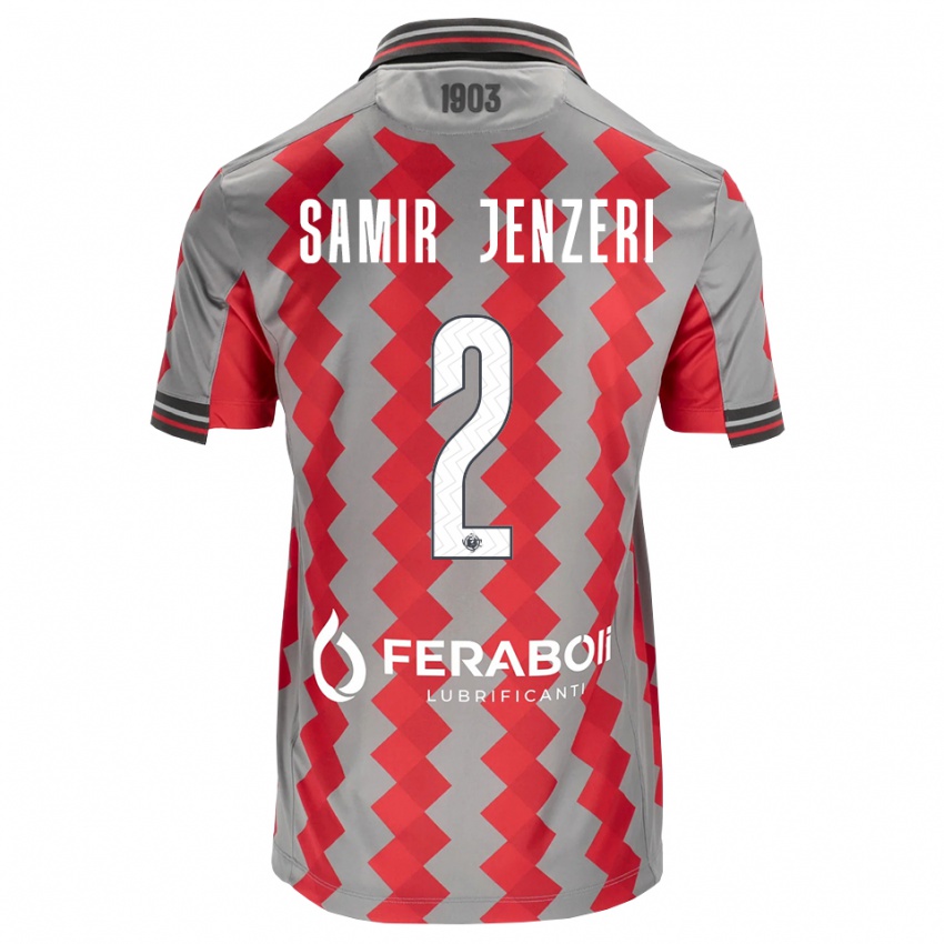 נשים Gabriele Samir Jenzeri #2 אפור אדום לבן ג'רזי ביתית 2026/27 חולצה קצרה