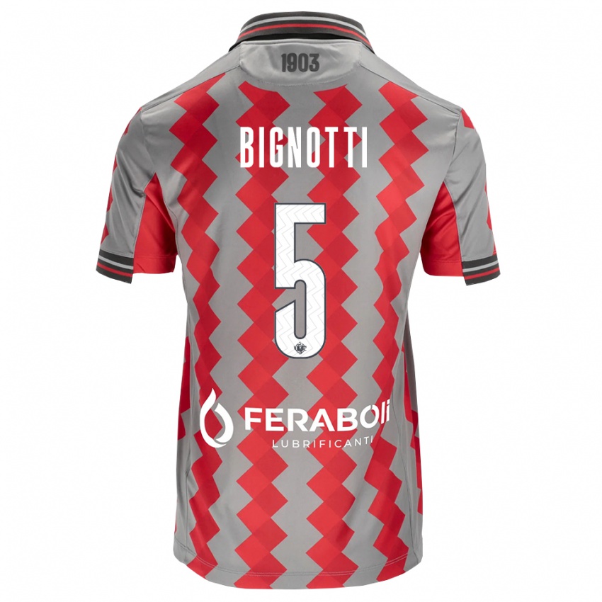 נשים Francesco Bignotti #5 אפור אדום לבן ג'רזי ביתית 2026/27 חולצה קצרה