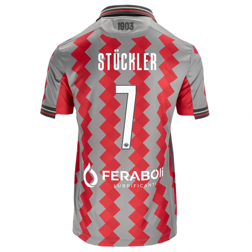 נשים David Stückler #7 אפור אדום לבן ג'רזי ביתית 2026/27 חולצה קצרה