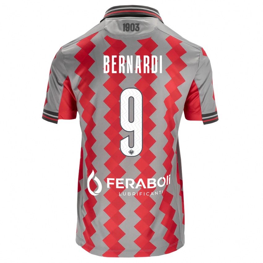 נשים Andrea Bernardi #9 אפור אדום לבן ג'רזי ביתית 2026/27 חולצה קצרה