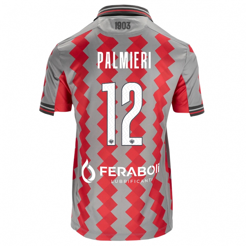 נשים Cristian Palmieri #12 אפור אדום לבן ג'רזי ביתית 2026/27 חולצה קצרה
