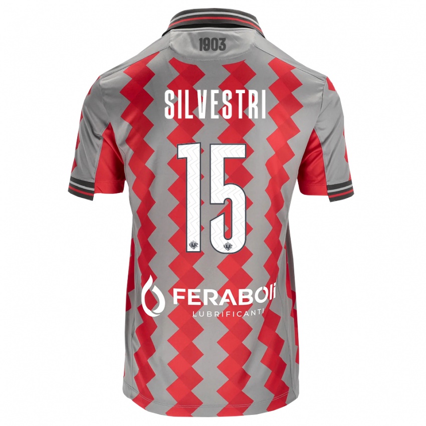 נשים Cristiano Silvestri #15 אפור אדום לבן ג'רזי ביתית 2026/27 חולצה קצרה