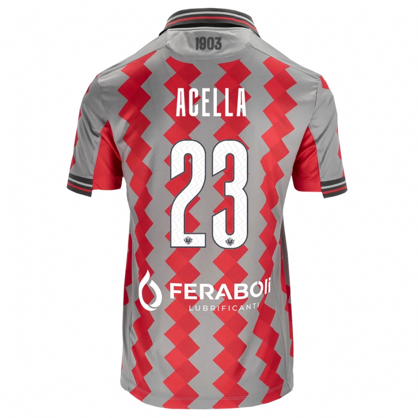 נשים Christian Acella #23 אפור אדום לבן ג'רזי ביתית 2026/27 חולצה קצרה