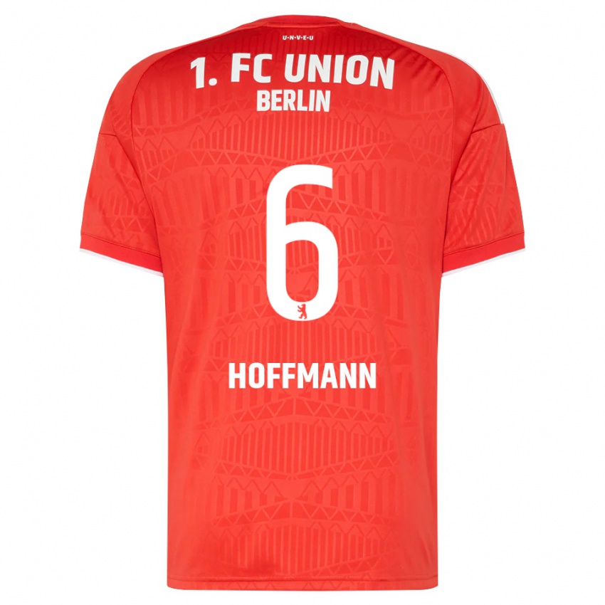 נשים Finn Hoffmann #6 אדום לבן ג'רזי ביתית 2026/27 חולצה קצרה