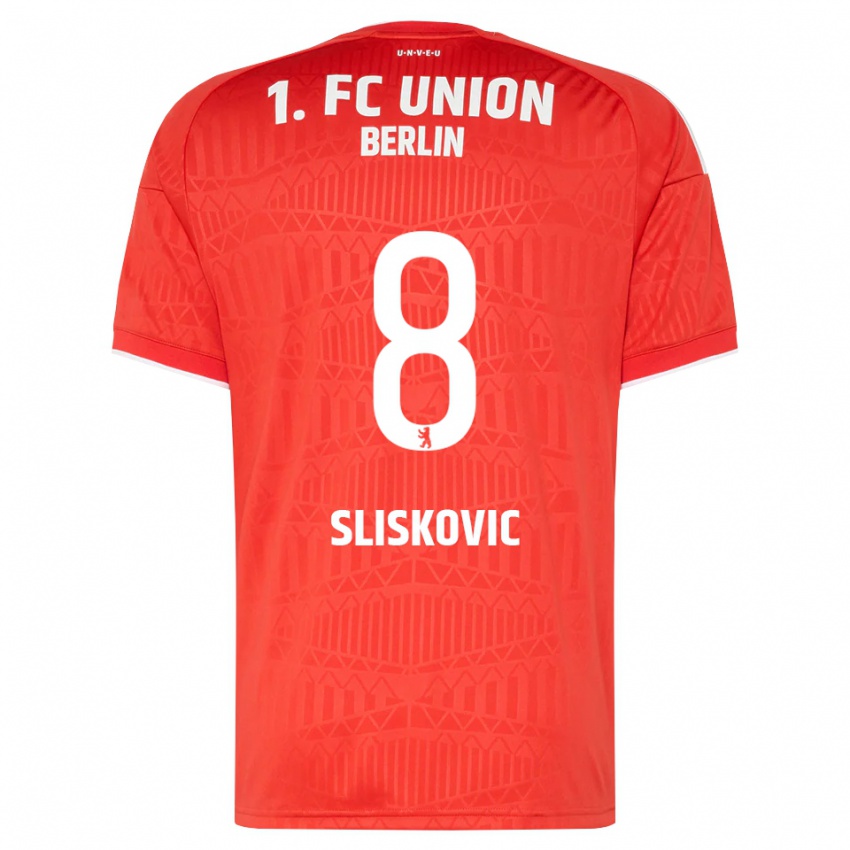נשים Duje Sliskovic #8 אדום לבן ג'רזי ביתית 2026/27 חולצה קצרה