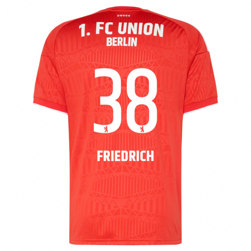 נשים Julien Friedrich #38 אדום לבן ג'רזי ביתית 2026/27 חולצה קצרה