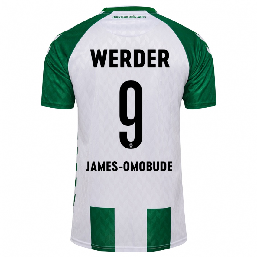נשים Favor James-Omobude #9 ירוק לבן ג'רזי ביתית 2026/27 חולצה קצרה