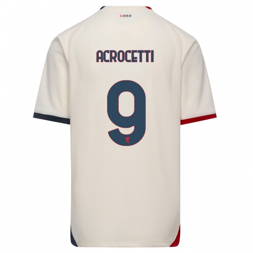 נשים Edoardo Acrocetti #9 לבן מבריק אדום הרחק ג'רזי 2026/27 חולצה קצרה
