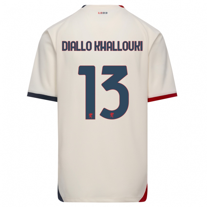 נשים Siaka Diallo Khallouki #13 לבן מבריק אדום הרחק ג'רזי 2026/27 חולצה קצרה