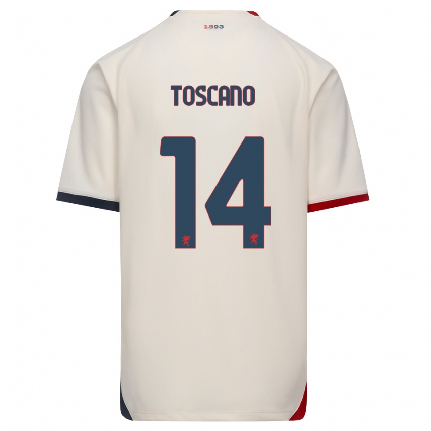 נשים Filippo Toscano #14 לבן מבריק אדום הרחק ג'רזי 2026/27 חולצה קצרה