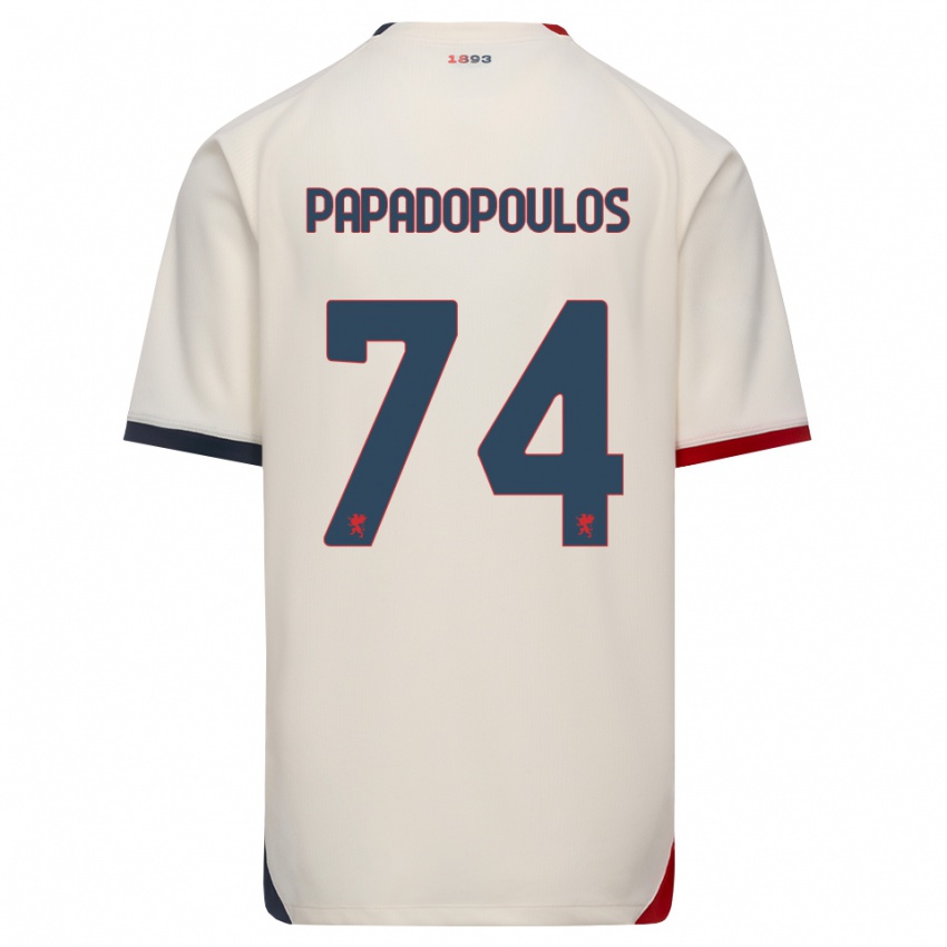 נשים Christos Papadopoulos #74 לבן מבריק אדום הרחק ג'רזי 2026/27 חולצה קצרה