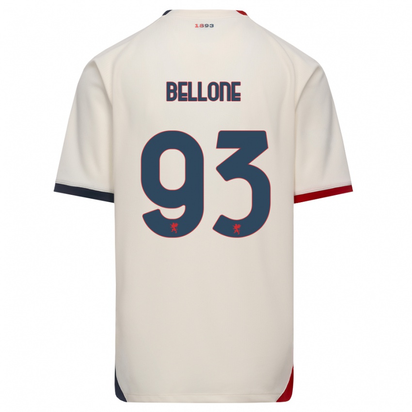 נשים Francesco Bellone #93 לבן מבריק אדום הרחק ג'רזי 2026/27 חולצה קצרה