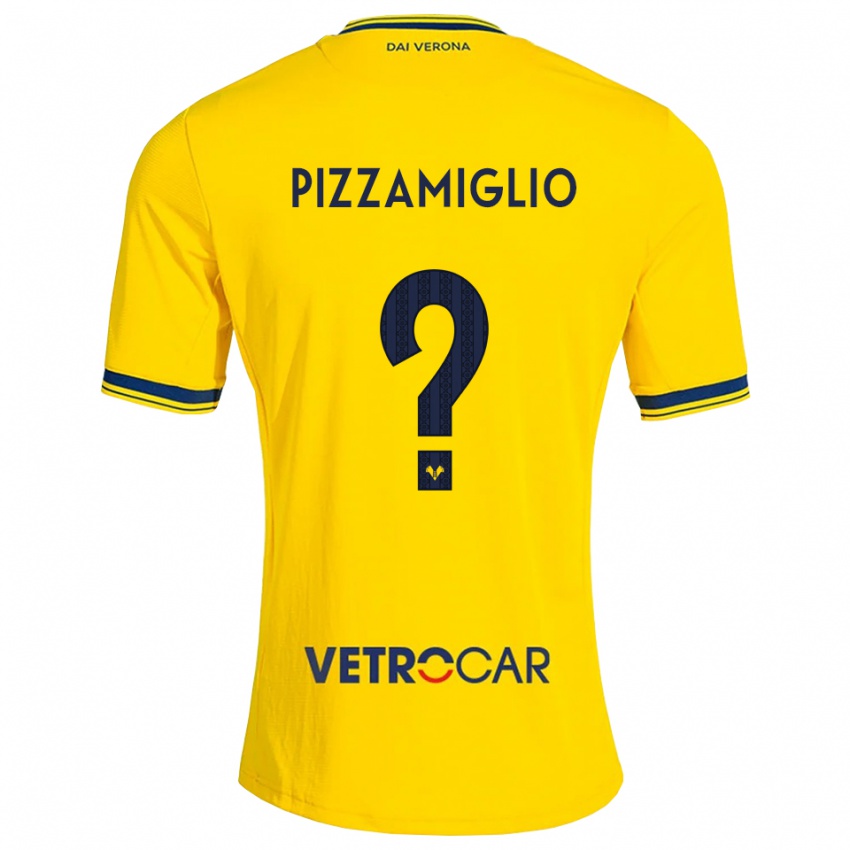 נשים Gianmaria Pizzamiglio #0 צהוב אדום הרחק ג'רזי 2026/27 חולצה קצרה