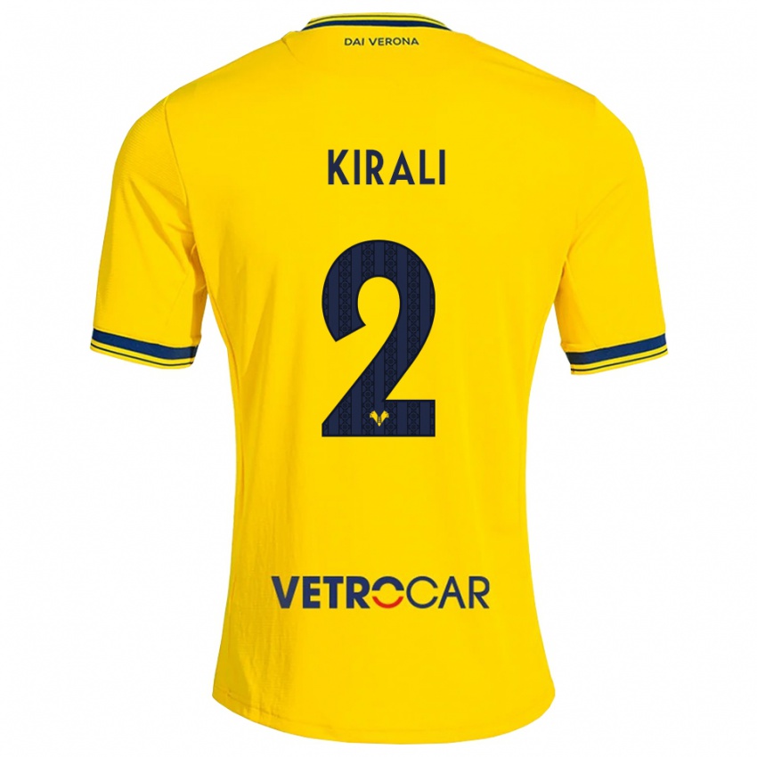נשים Dragoș Kirali #2 צהוב אדום הרחק ג'רזי 2026/27 חולצה קצרה