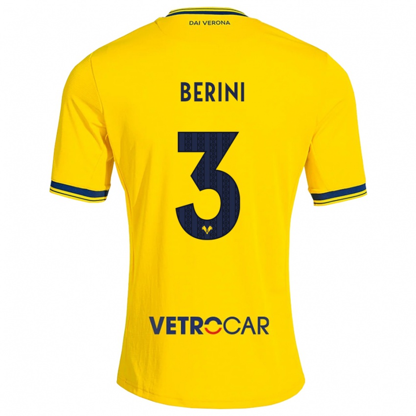 נשים Andrea Berini #3 צהוב אדום הרחק ג'רזי 2026/27 חולצה קצרה