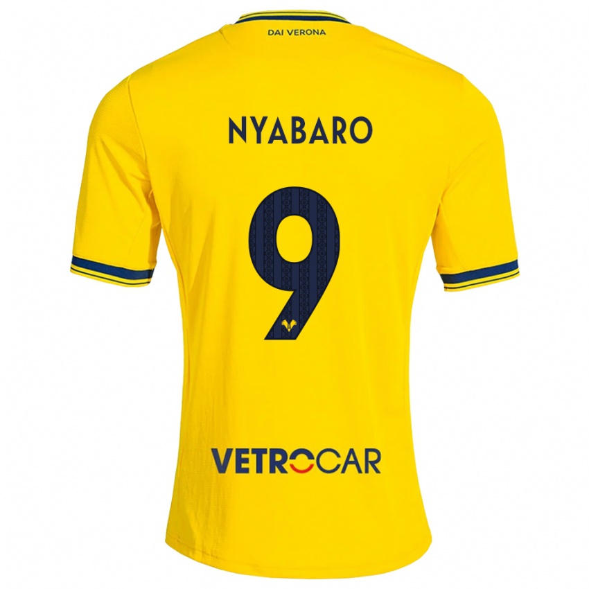 נשים Nicholas Nyabaro #9 צהוב אדום הרחק ג'רזי 2026/27 חולצה קצרה