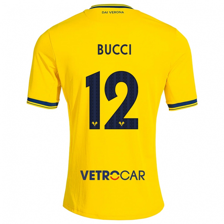 נשים Irene Bucci #12 צהוב אדום הרחק ג'רזי 2026/27 חולצה קצרה