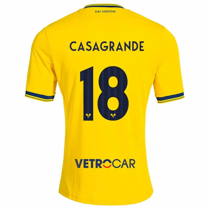 נשים Davide Casagrande #18 צהוב אדום הרחק ג'רזי 2026/27 חולצה קצרה